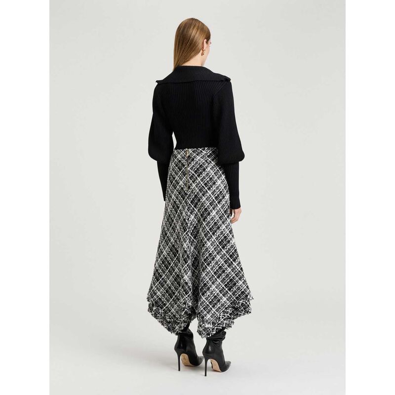 Veronika Maine Wide Check Tweed Skirt image number 1